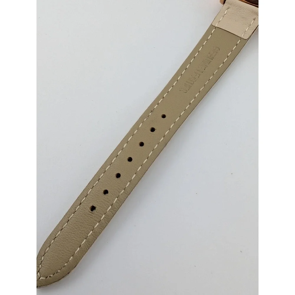 Brigada Watch Women 34mm Rose Gold Case Beige Leather Band-‎ New Battery